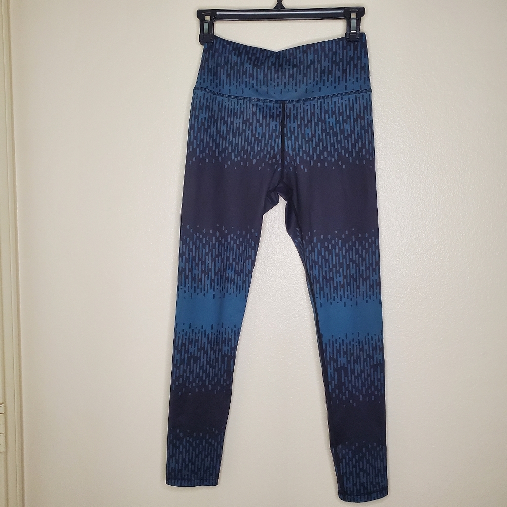 Zyia Womens Leggings Black/Teal Size 4 Hi Rise Active‎ Wear Workout